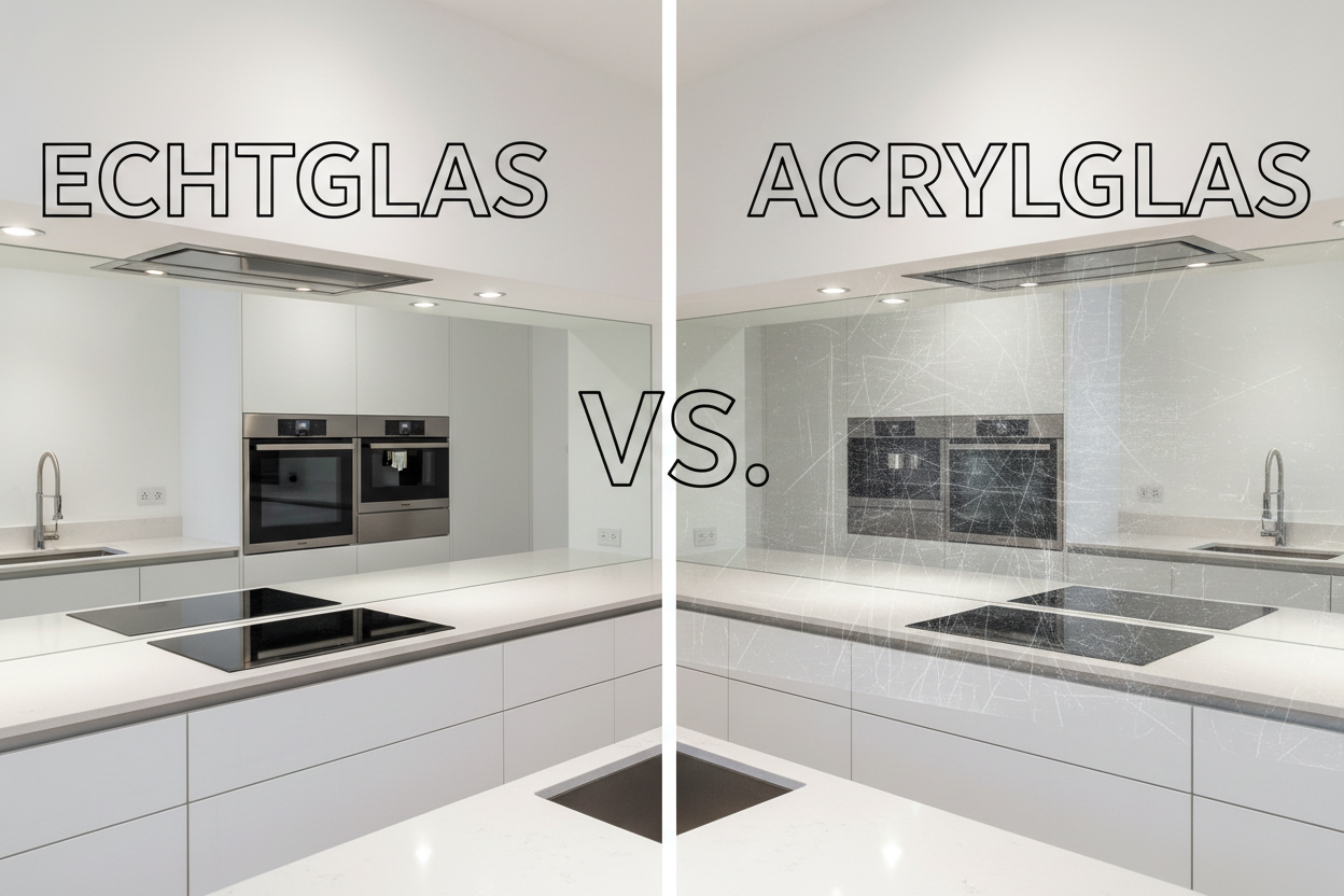 Rückwände aus Echtglas vs. Acrylglas