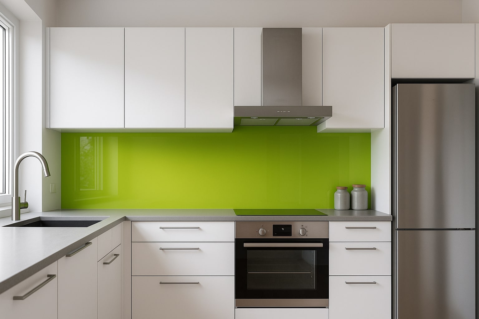 Küchenrückwand RAL 6018 Gelbgrün
